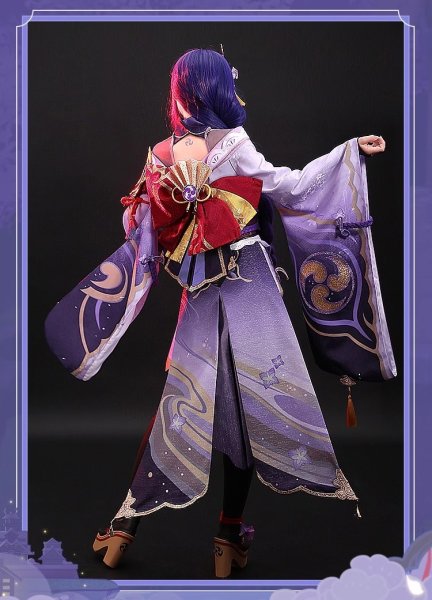 画像4: 【三分妄想】原神 Genshin  雷電将軍 リメイク版  コスプレ衣装/ウィッグ/下駄  コスチューム  (4)