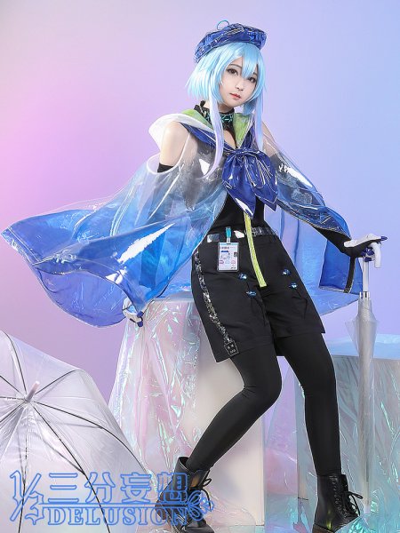 画像1: 【三分妄想】アークナイツ 水月  ミズキ コスチューム コスプレ衣装/ウィッグ (1)