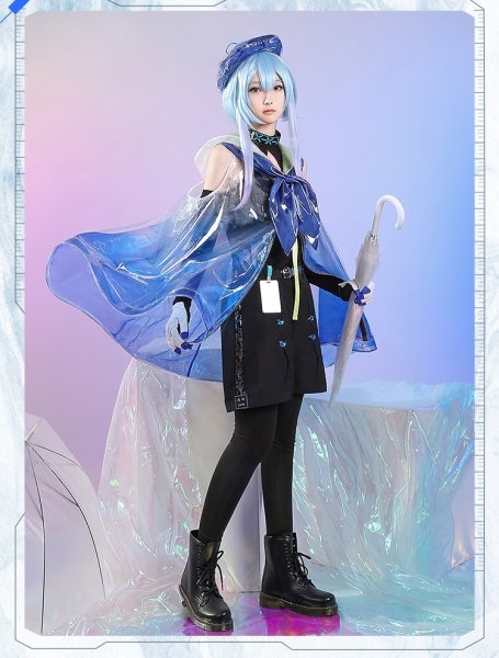 画像2: 【三分妄想】アークナイツ 水月  ミズキ コスチューム コスプレ衣装/ウィッグ (2)