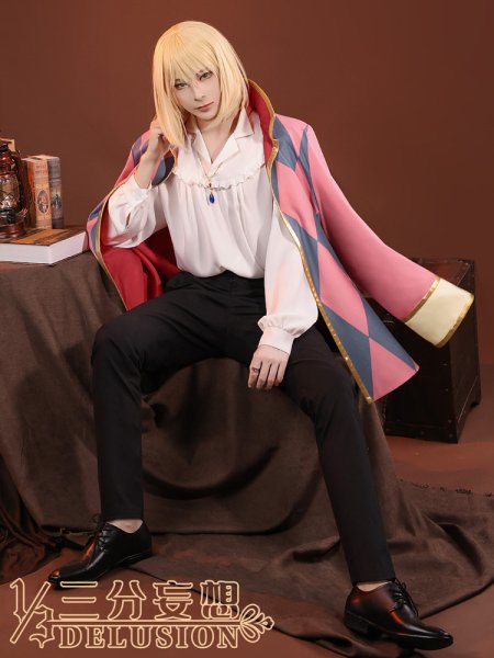 画像1: 【三分妄想】ハウルの動く城 ハウル  Howl コスチューム コスプレ衣装/ウィッグ (1)