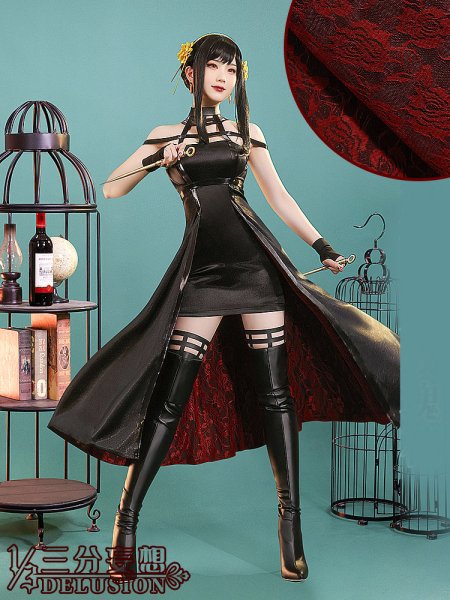 画像2: 【三分妄想】SPY×FAMILY スパイファミリー  ヨル・フォージャー  いばら姫  コスチューム コスプレ衣装/ウィッグ (2)