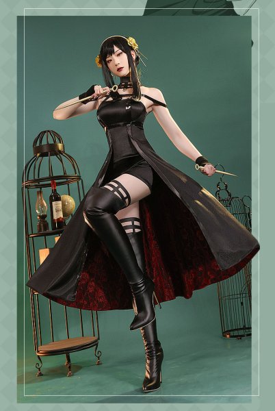画像3: 【三分妄想】SPY×FAMILY スパイファミリー  ヨル・フォージャー  いばら姫  コスチューム コスプレ衣装/ウィッグ (3)