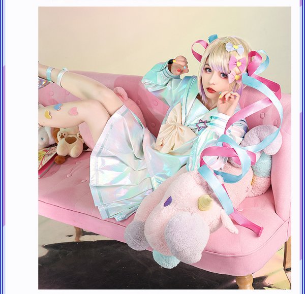 画像2: 【三分妄想】NEEDY GIRL OVERDOSE 二ーディガールオーバードーズ 超てんちゃん コスチューム コスプレ衣装/ウィッグ (2)