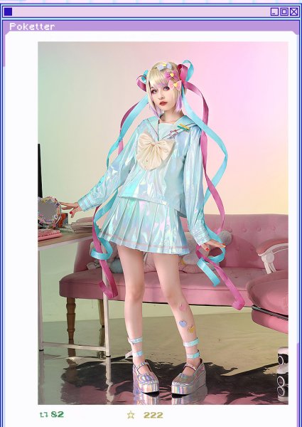 画像3: 【三分妄想】NEEDY GIRL OVERDOSE 二ーディガールオーバードーズ 超てんちゃん コスチューム コスプレ衣装/ウィッグ (3)