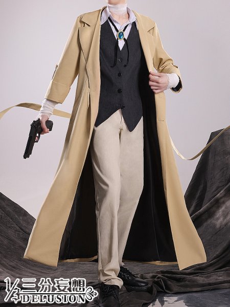 画像1: 【三分妄想】文豪ストレイドッグス 太宰治   だざい おさむ コスチューム コスプレ衣装/ウィッグ (1)