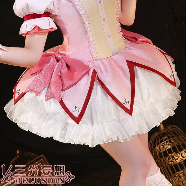 画像6: 【三分妄想】魔法少女まどか☆マギカ 鹿目まどか 魔法少女コス コスプレ衣装/ウィッグ/靴 コスチューム  (6)