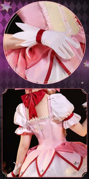 画像8: 【三分妄想】魔法少女まどか☆マギカ 鹿目まどか 魔法少女コス コスプレ衣装/ウィッグ/靴 コスチューム  (8)