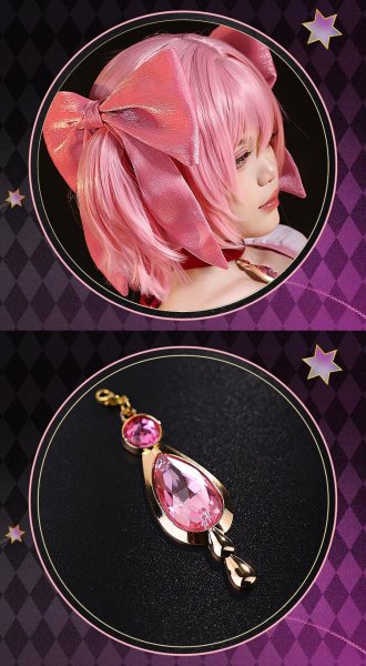 画像9: 【三分妄想】魔法少女まどか☆マギカ 鹿目まどか 魔法少女コス コスプレ衣装/ウィッグ/靴 コスチューム  (9)