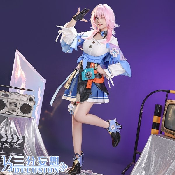 画像1: 【三分妄想】崩壊:スターレイル HonkaiStarRail 三月なのか コスチューム コスプレ衣装/ウィッグ/靴 (1)