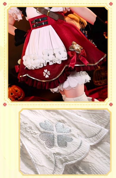 画像5: 【三分妄想】原神 Genshin クレー新衣装「星燭に揺れる爛花」コスチューム  コスプレ衣装/ウィッグ (5)
