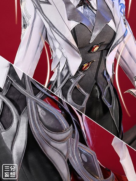 画像2: 【三分妄想】原神 Genshin「召使」アルレッキーノ Arlecchino  コスプレ衣装/ウィッグ/靴  コスチューム  (2)