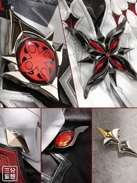 画像4: 【三分妄想】原神 Genshin「召使」アルレッキーノ Arlecchino  コスプレ衣装/ウィッグ/靴  コスチューム  (4)