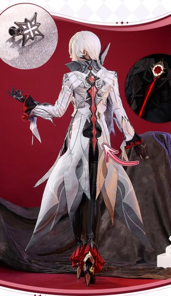 画像6: 【三分妄想】原神 Genshin「召使」アルレッキーノ Arlecchino  コスプレ衣装/ウィッグ/靴  コスチューム  (6)