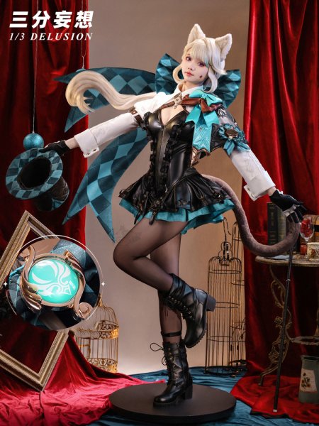画像1: 【三分妄想】原神 Genshin  リネット  Lynette  コスプレ衣装/ウィッグ/靴  コスチューム  (1)