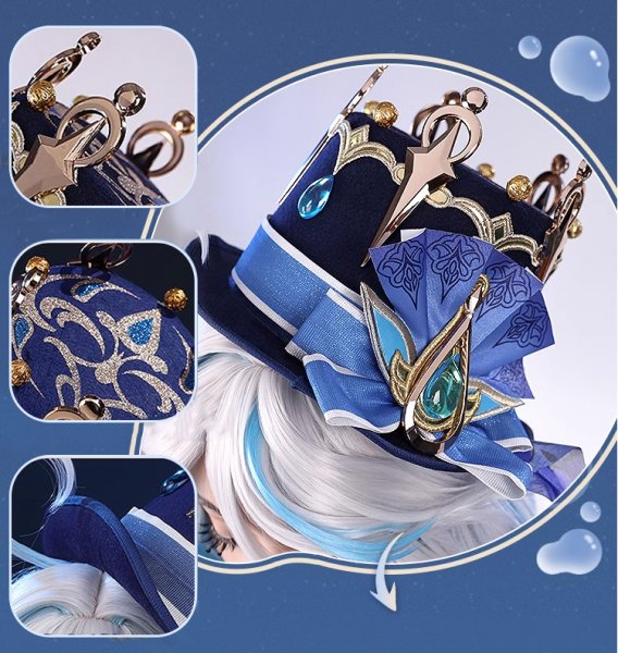 画像7: 【三分妄想】原神 Genshin 白Ver フリーナ/Furina フォカロルス/Focalors 付けまつ毛付き コスチューム コスプレ衣装/ウィッグ/靴 (7)