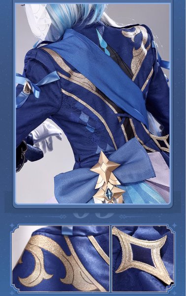 画像8: 【三分妄想】原神 Genshin 黒Ver フリーナ/Furina フォカロルス/Focalors 付けまつ毛付き コスチューム コスプレ衣装/ウィッグ/靴 (8)