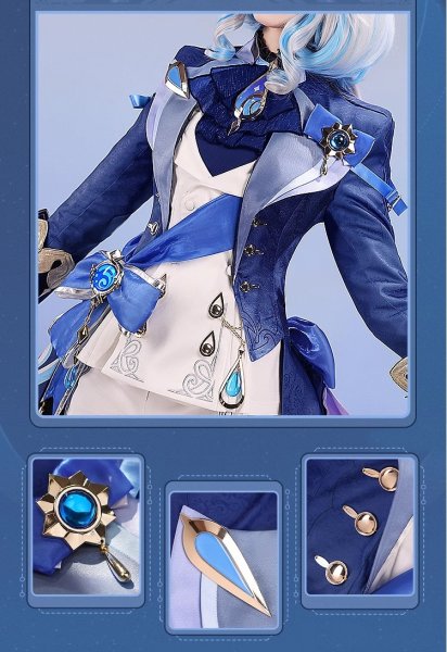 画像2: 【三分妄想】原神 Genshin 白Ver フリーナ/Furina フォカロルス/Focalors 付けまつ毛付き コスチューム コスプレ衣装/ウィッグ/靴 (2)