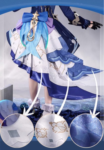 画像5: 【三分妄想】原神 Genshin 白Ver フリーナ/Furina フォカロルス/Focalors 付けまつ毛付き コスチューム コスプレ衣装/ウィッグ/靴 (5)