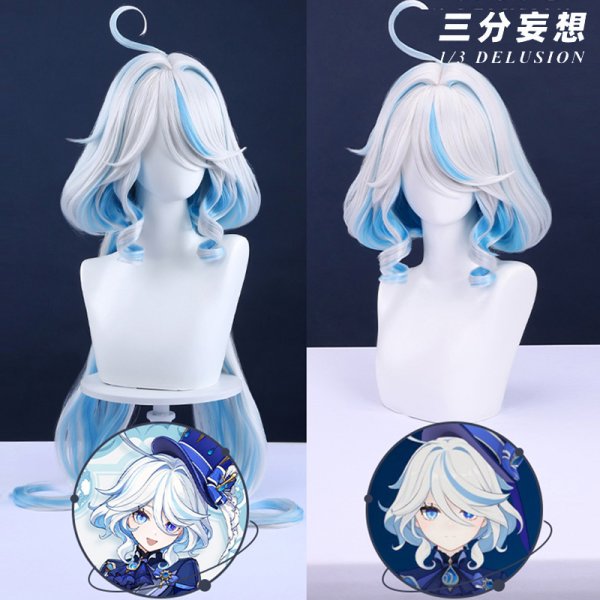 画像15: 【三分妄想】原神 Genshin 白Ver フリーナ/Furina フォカロルス/Focalors 付けまつ毛付き コスチューム コスプレ衣装/ウィッグ/靴 (15)