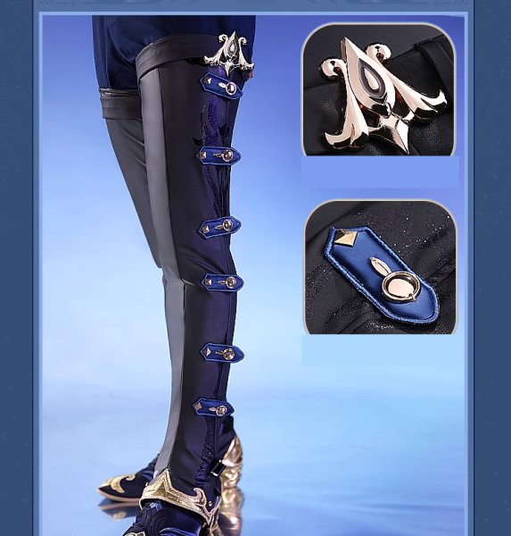 画像10: 【三分妄想】原神 Genshin  ヌヴィレット  Neuvillette コスチューム コスプレ衣装/ウィッグ/靴  (10)