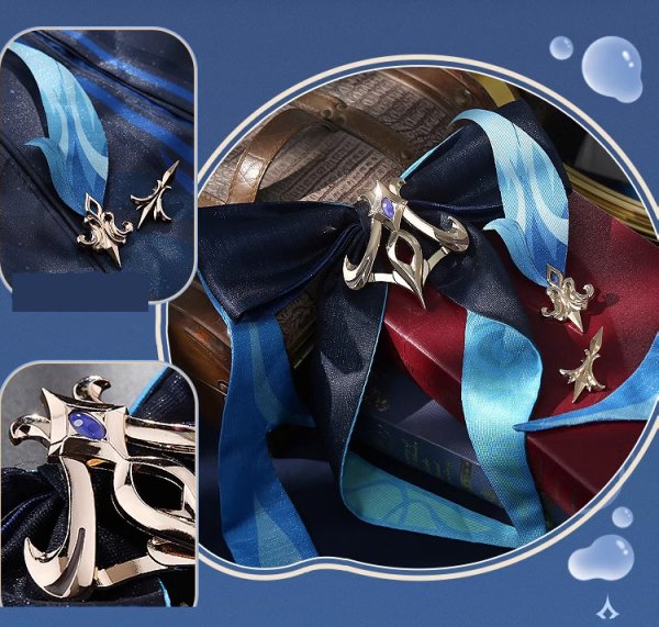 画像13: 【三分妄想】原神 Genshin  ヌヴィレット  Neuvillette コスチューム コスプレ衣装/ウィッグ/靴  (13)