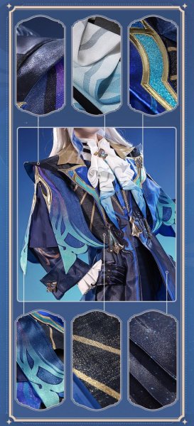 画像15: 【三分妄想】原神 Genshin  ヌヴィレット  Neuvillette コスチューム コスプレ衣装/ウィッグ/靴  (15)