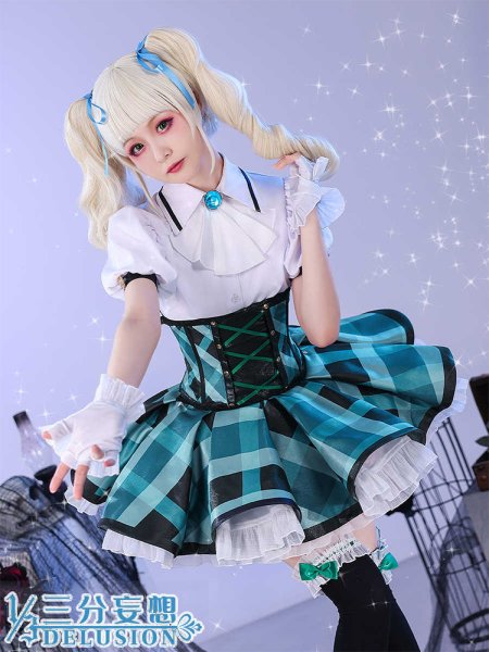 画像1: 【三分妄想】アイカツ！アイドルカツドウ！ 藤堂ユリカ コスチューム コスプレ衣装/ウィッグ (1)