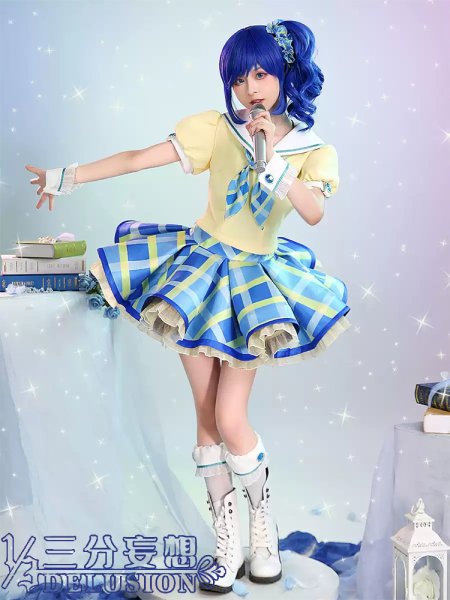 画像1: 【三分妄想】アイカツ！アイドルカツドウ！ 霧矢葵 コスチューム コスプレ衣装/ウィッグ (1)