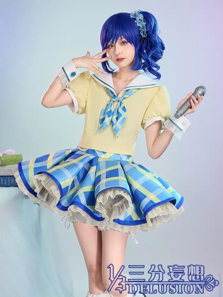 画像2: 【三分妄想】アイカツ！アイドルカツドウ！ 霧矢葵 コスチューム コスプレ衣装/ウィッグ (2)