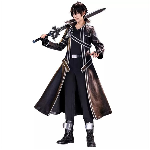 画像5: 【三分妄想】ソードアート・オンライン SAO 桐人 キリト 桐ヶ谷 和人 コスチューム コスプレ衣装/ウィッグ (5)