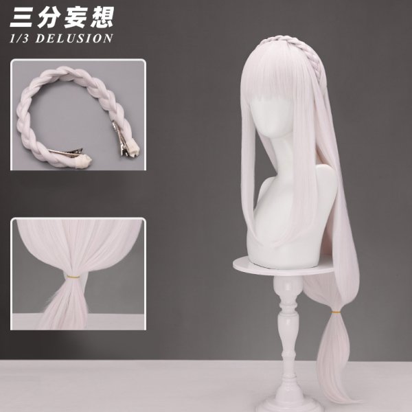 画像9: 【三分妄想】Re:ゼロから始める異世界生活 エミリア コスチューム コスプレ衣装/ウィッグ (9)