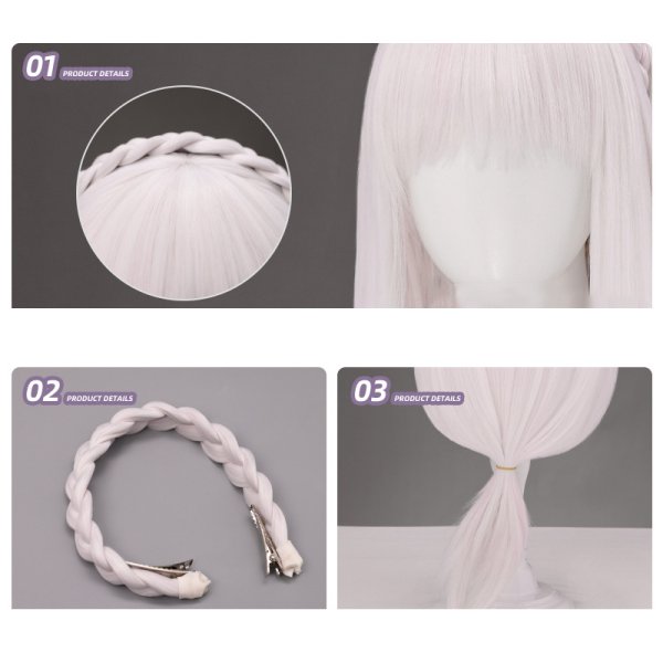 画像10: 【三分妄想】Re:ゼロから始める異世界生活 エミリア コスチューム コスプレ衣装/ウィッグ (10)