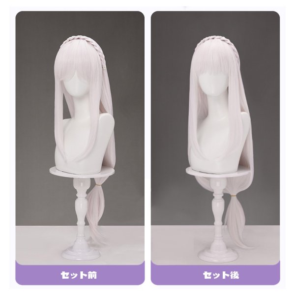 画像11: 【三分妄想】Re:ゼロから始める異世界生活 エミリア コスチューム コスプレ衣装/ウィッグ (11)