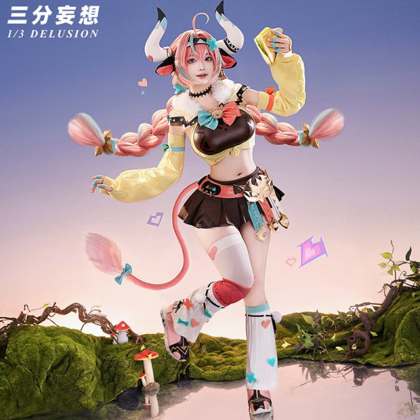 原神　ヴァレサ　コスプレ　衣装　ウィッグ Amazon.co.jp: [DOZZZY] 角＋マスク＋腰飾り＋尻尾付き 原神