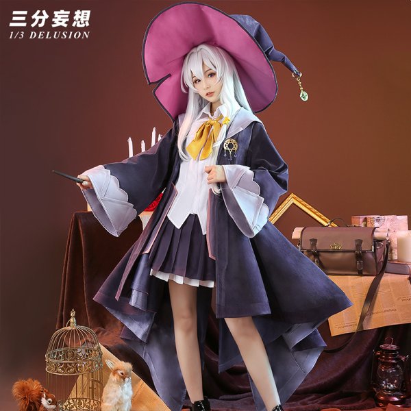画像1: 【三分妄想】魔女の旅々 灰の魔女イレイナ コスチューム コスプレ衣装/ウィッグ/靴 (1)