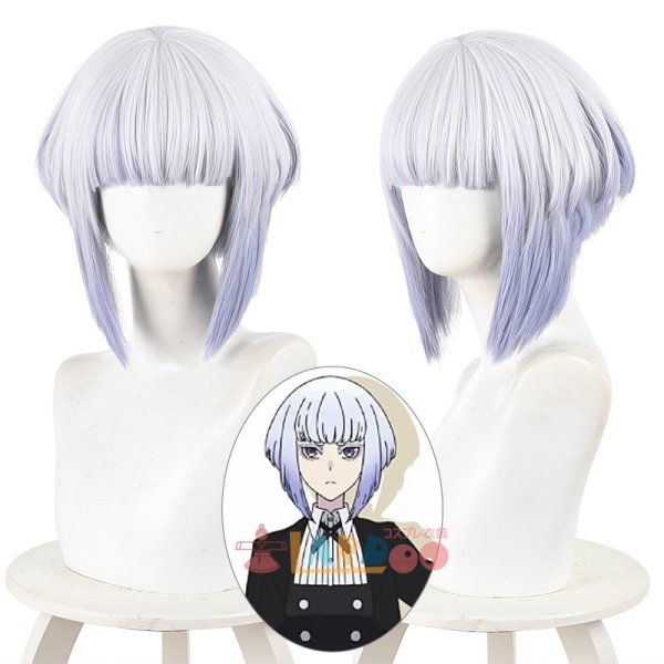 画像1: ロックは淑女の嗜みでして 白矢 環-しらや たまき シロ コスプレウィッグ ネット付き 耐熱かつら (1)