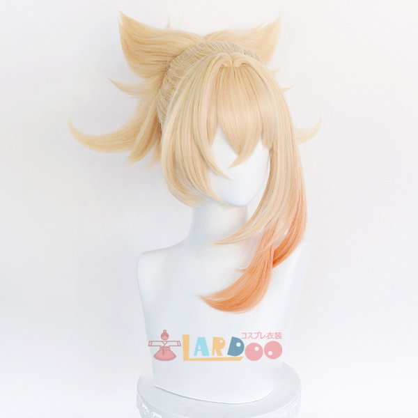 画像4: 原神 Genshin 稲妻 宵宮 よいみや コスプレウィッグ ネット付き 耐熱かつら (4)