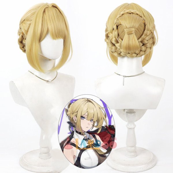 画像1: ゼンレスゾーンゼロ ゼンゼロ ZZZ イヴリン Evelyn  濃色版 コスプレウィッグ ネット付き 耐熱かつら (1)