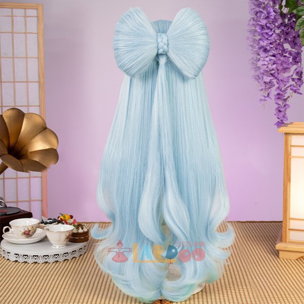 画像4: 原神 Genshin 稲妻 夢見月瑞希  YumemizukiMizuki コスプレウィッグ リボンセット済み ネット付き 耐熱かつら (4)