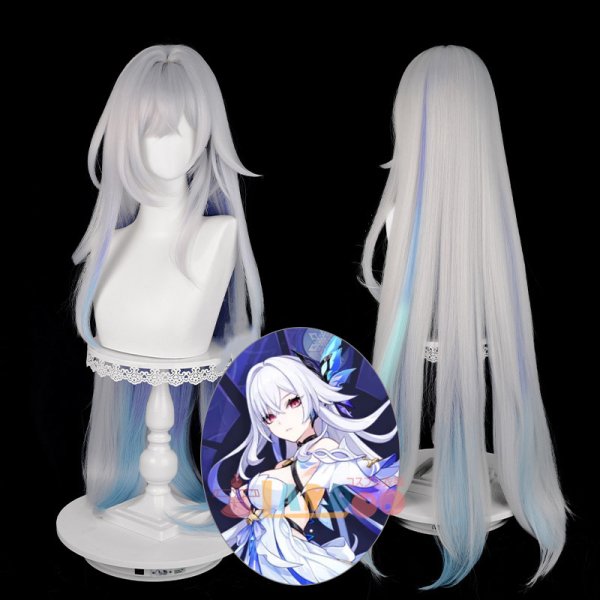 画像1: 原神 Genshin げんしん スカーク  Skirk コスプレウィッグ 未セット ネット付き 耐熱かつら (1)