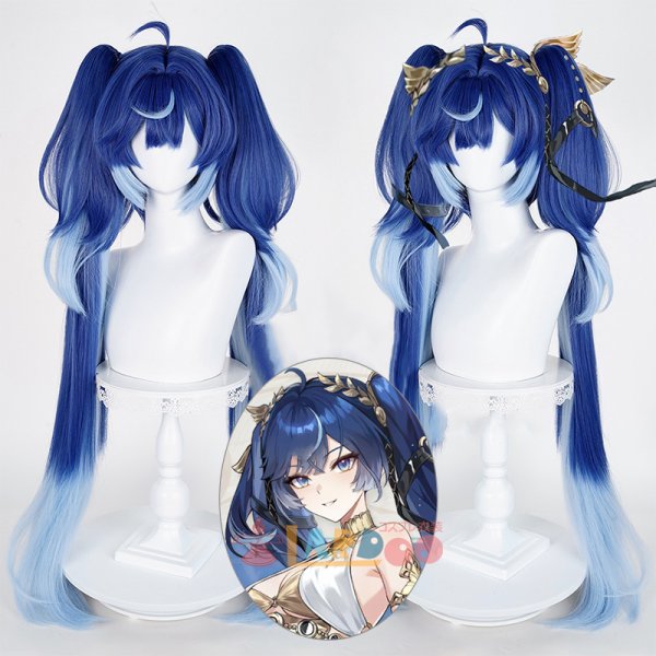 画像1: 鳴潮 メイチョウ Wuthering Waves  ユーノ Iuno コスプレウィッグ 未セット ネット付き 耐熱かつら (1)