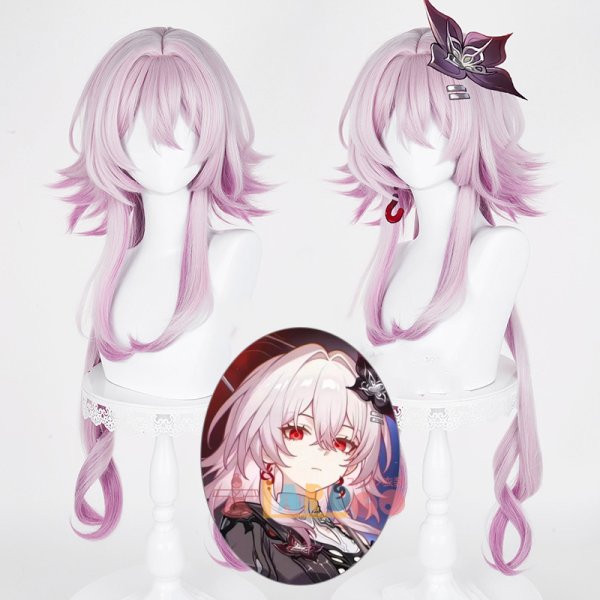 画像1: 崩壊:スターレイル HonkaiStarRail  三月なのか 長夜月 Evernight コスプレウィッグ ネット付き 耐熱かつら (1)