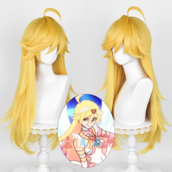 画像1: パンティ&ストッキングwithガーターベルト アナーキー·パンティ コスプレウィッグ 未セット ネット付き 耐熱かつら (1)