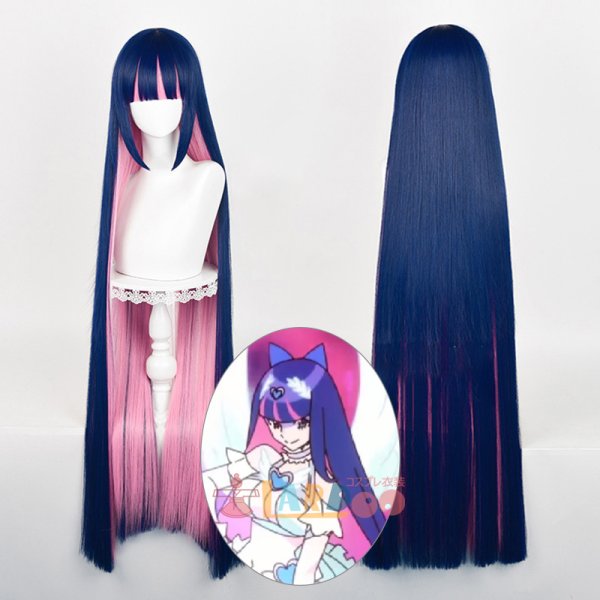 画像1: パンティ&ストッキングwithガーターベルト アナーキー·ストッキング コスプレウィッグ 未セット ネット付き 耐熱かつら (1)