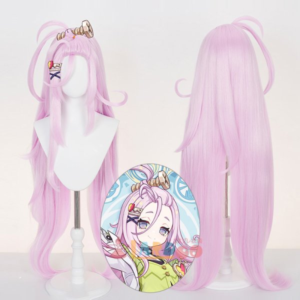 画像1: 原神 Genshin アイノ  Aino コスプレウィッグ 未セット ネット付き 耐熱かつら (1)