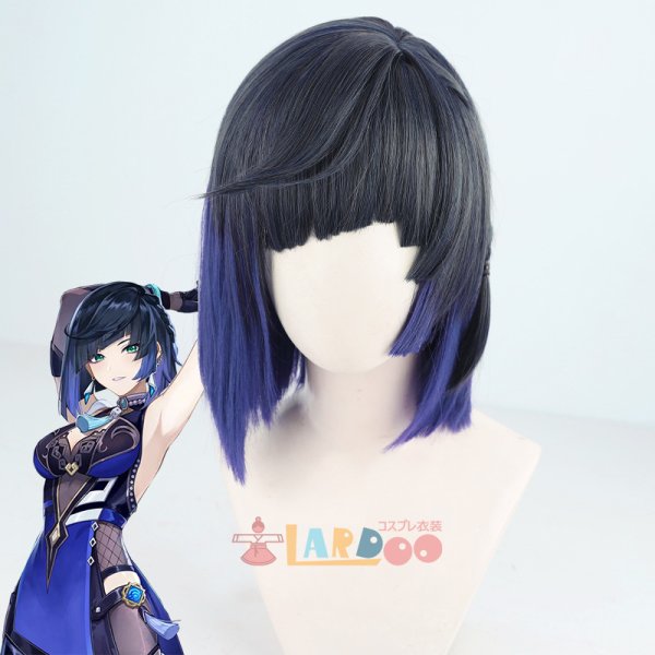 画像1: 原神 Genshin げんしん 夜蘭 イェラン コスプレウィッグ 未セット ネット付き 耐熱かつら (1)